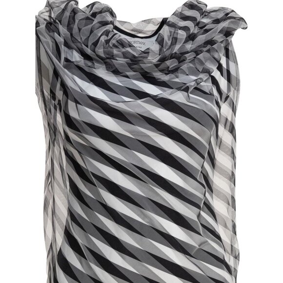 Max Mara Sportmax Draped Striped Dress tag size L Women - Picture 3 of 4